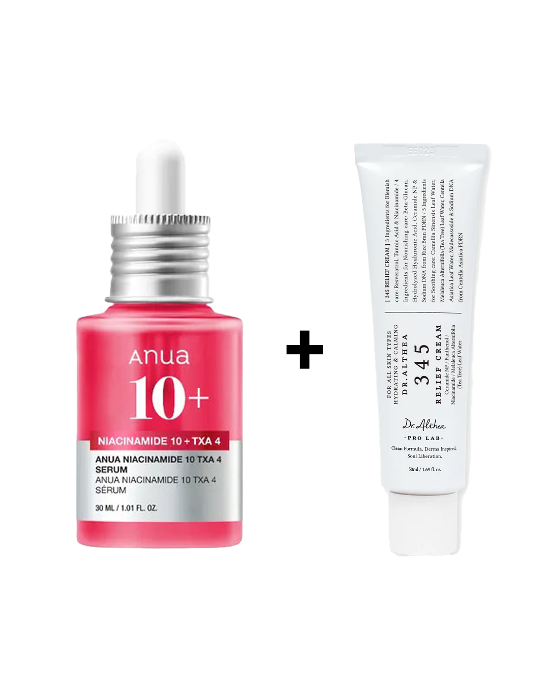 Dr.Althea 345 Relief Cream + Anua Niacinamide 10 + Txa 4 Serum, Dark Spot Care